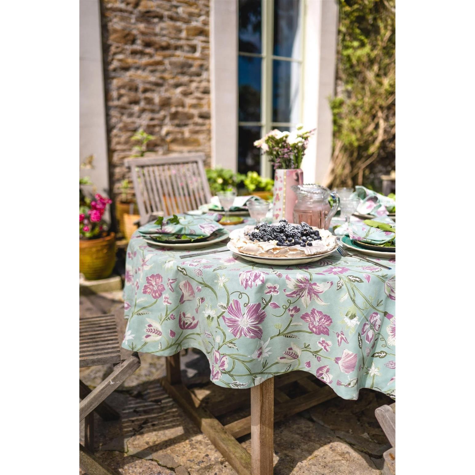 Forever England Lulworth Cotton Tablecloth - Duck Egg- 140 X 180cm